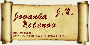 Jovanka Milenov vizit kartica